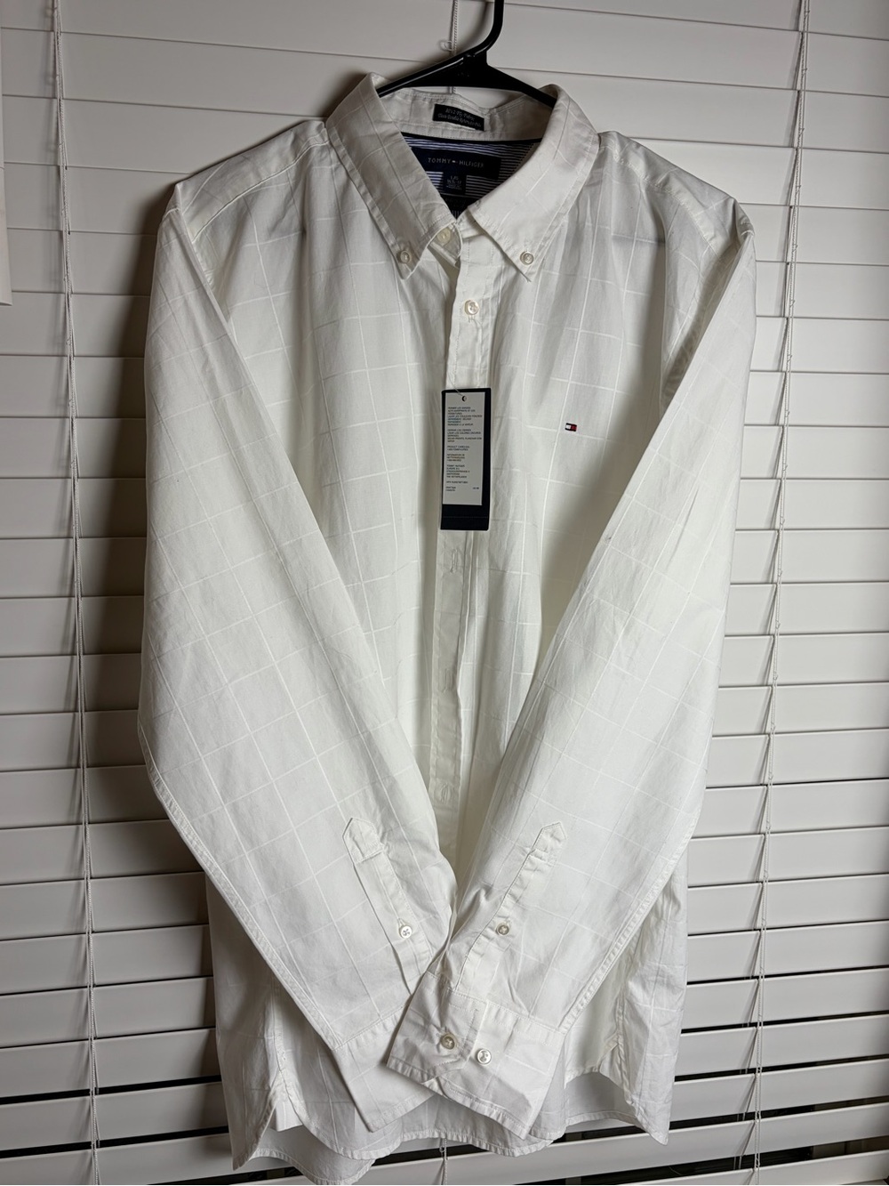 Tommy Hilfiger White Windowpane Button-Down Shirt